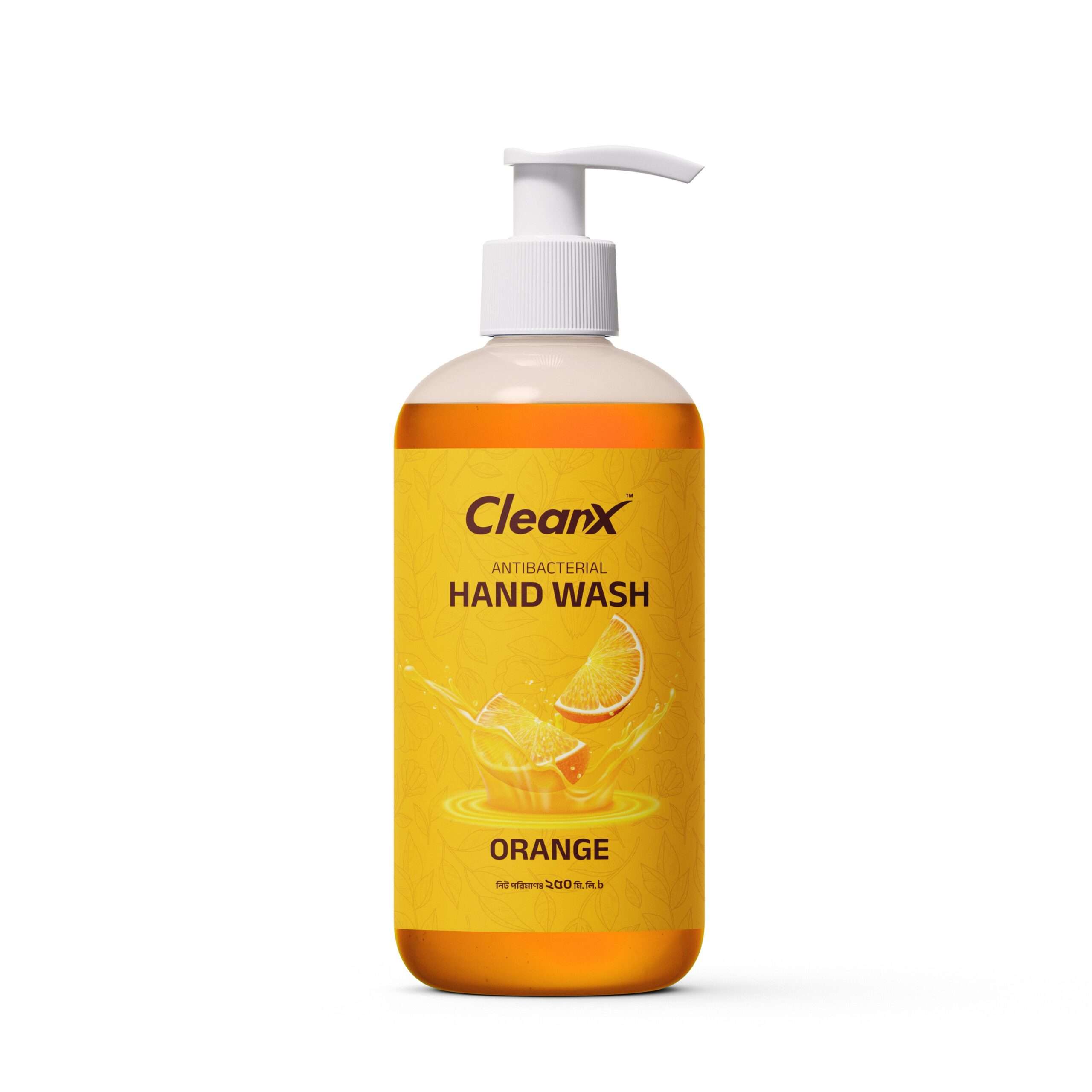 CleanX Hand Wash Orange Front 250ml